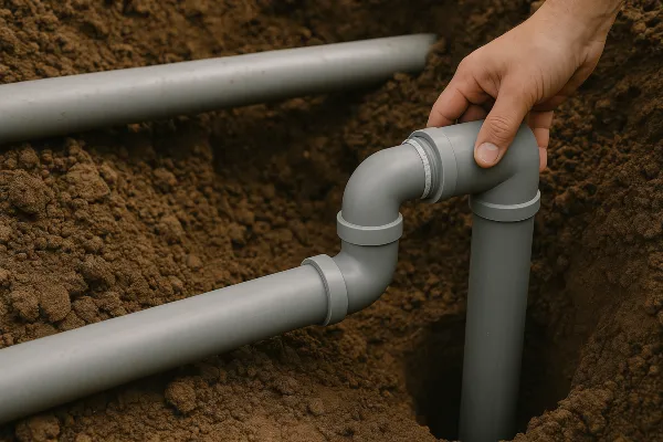 PVC pipes going underground in Richardson, TX - Residential Plumbing Services PVC pipes going underground in Richardson, TX - Residential Plumbing Services